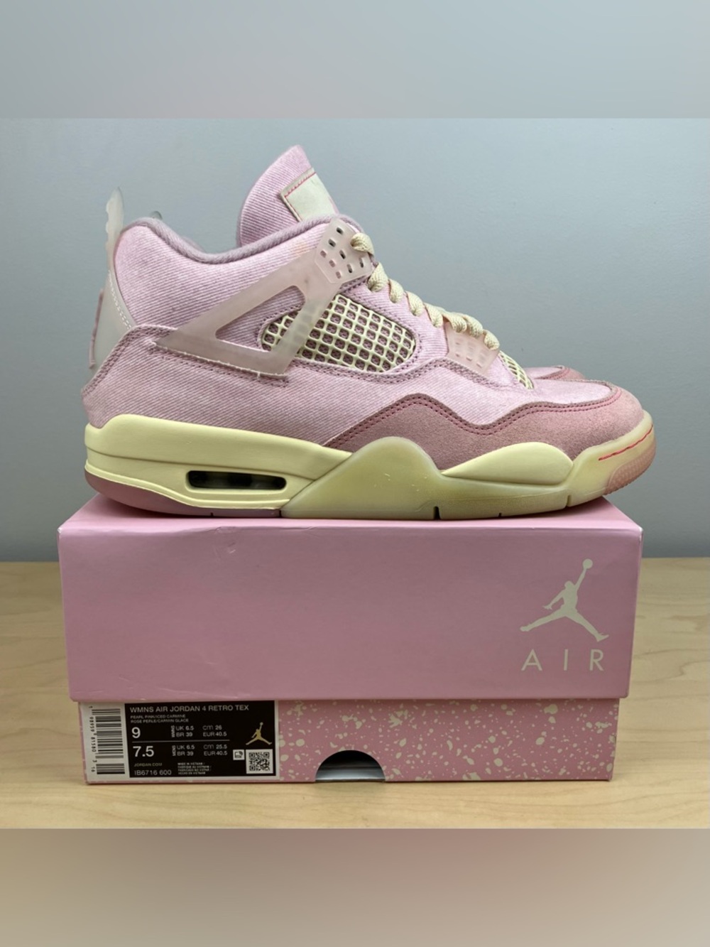 Air Jordan Retro 4 IV Iced Carmine Pink Basketball Shoes Women’s Size 9.0 W Box